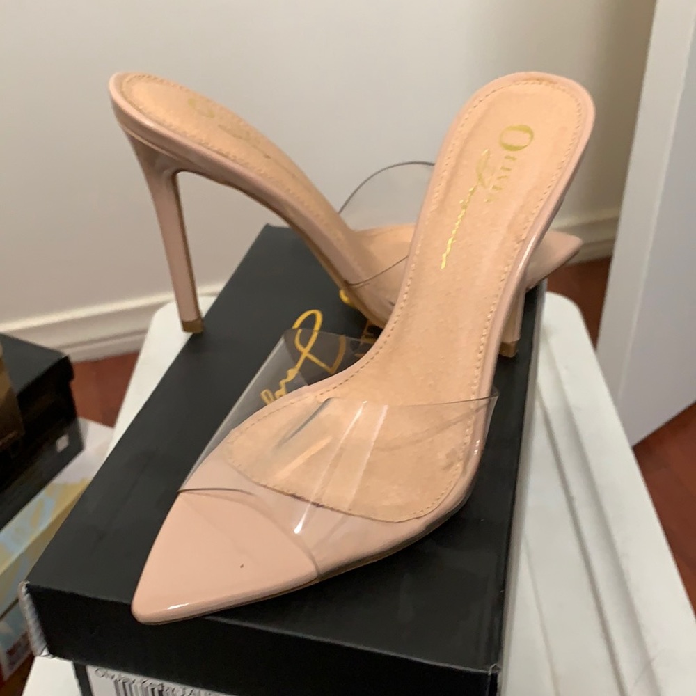 Brand new - sexy heels - nude and clear size 7